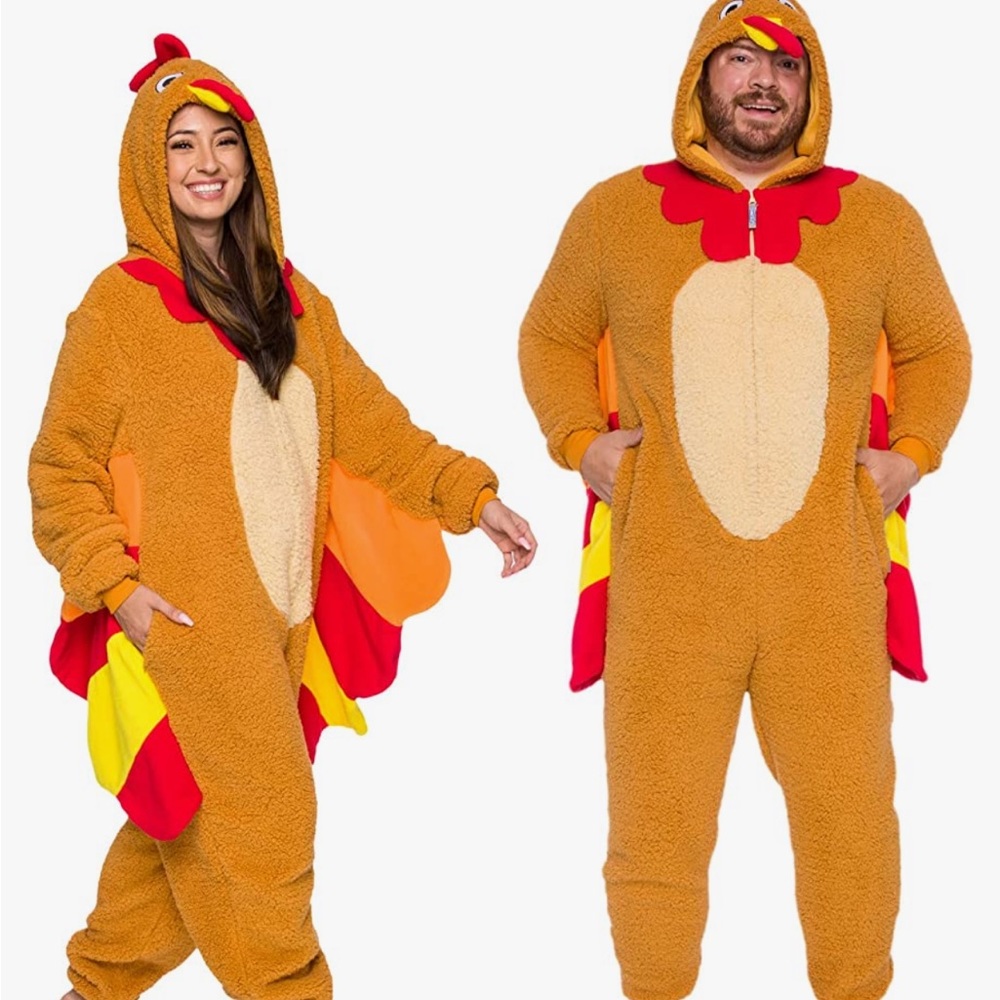 Adult Turkey Onesie Costume - Picture 3 of 8